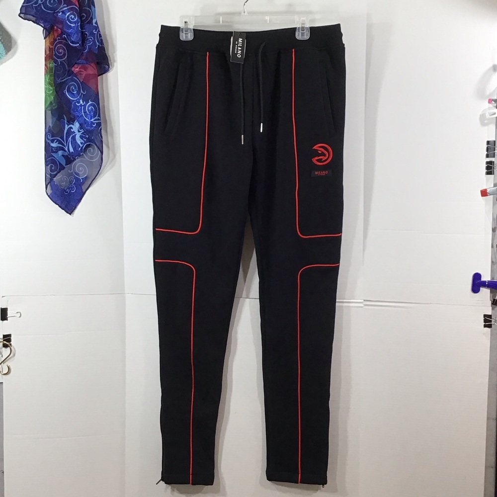 Milano Di Rouge Robbie Black Joggers with Red Trim L